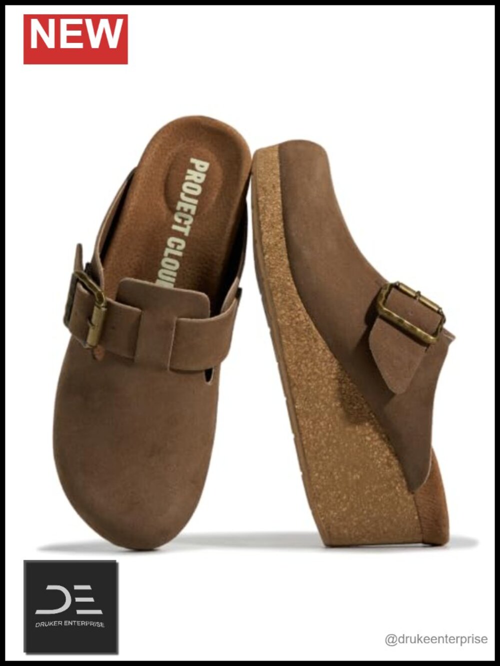 Genuine Suede Platform Mules Clogs for Women Non Slip Wedge Slip On